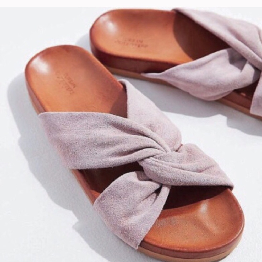 Urban Outfitters Suede twist slides